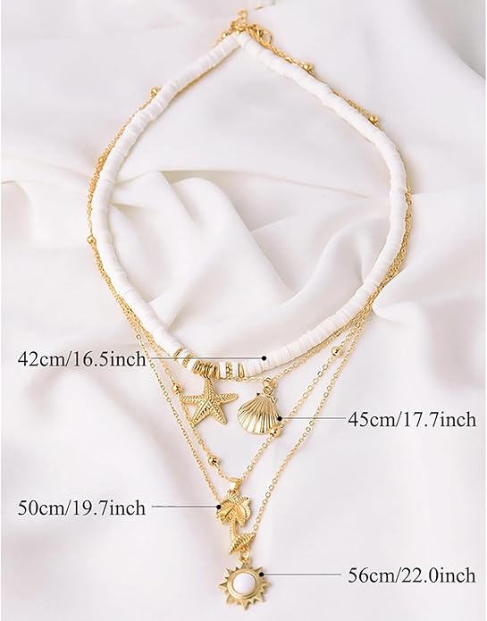 Nackiy Handmade Sea Shell Necklace for Women Summer Adjustable Natural Shell Collar Necklace