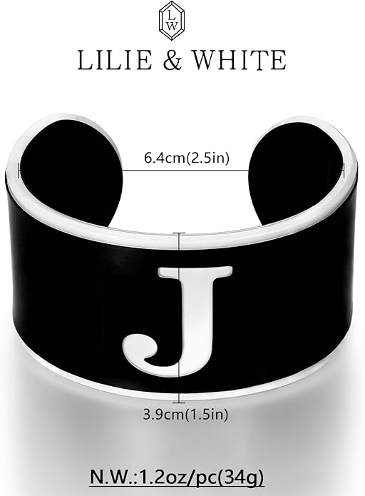 LILIE&WHITE Acrylic Monogram Resin Bracelet for Women Trendy Acrylic Statement Bracelets Jewelry Gift