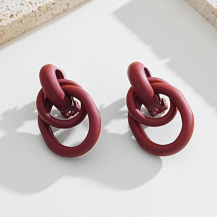 Clip on Earrings for Women 14K Gold Plated Geometric Knot Non Pierced Ear Clips Lightweight Trendy Hypoallergenic No Piercing Jewelry Gifts