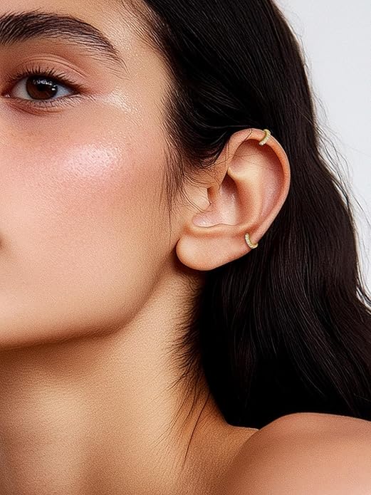 FaithHeart Sterling Silver Hoop Earrings for Women, Hypoallergenic Huggie Hoop Earrings Lightweight Small Cartilage Earrings Hoop Earring Dainty Everyday Earrings 6/8/10/12/14/15/16/18/20mm