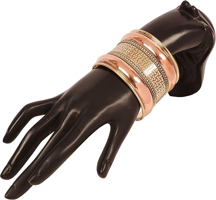 Touchstone Indian Bollywood Handcrafted Slip In Easy To Wear Stylish Wrist Enhancer Designer Broad Jewelry Cuff Bracelet For Women and Men.
