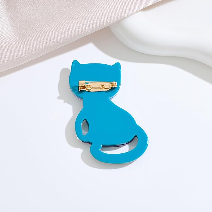 Cat Brooch Pin for Women Acrylic Lovely Cat Brooch for Clothes Bags Backpacks Animal Brooch Pin Accessory Gift