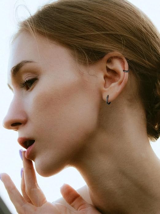 FaithHeart Sterling Silver Hoop Earrings for Women, Hypoallergenic Huggie Hoop Earrings Lightweight Small Cartilage Earrings Hoop Earring Dainty Everyday Earrings 6/8/10/12/14/15/16/18/20mm