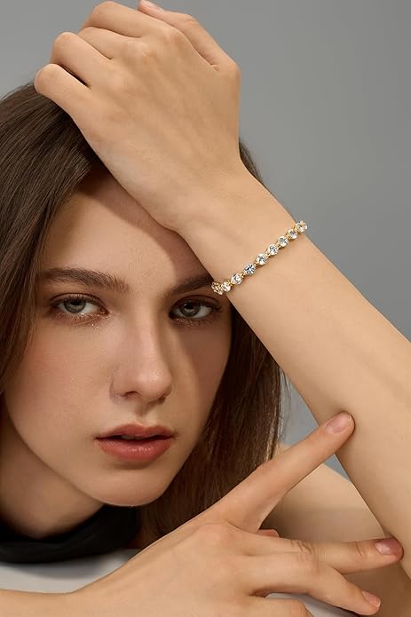 14K Gold Filled Tennis Bracelet for Women-3mm,4mm 5mm CZ Stone Classic Gold Bracelet for Women, Valentines, Mothers, Christmas Jewelry Gift for Women
