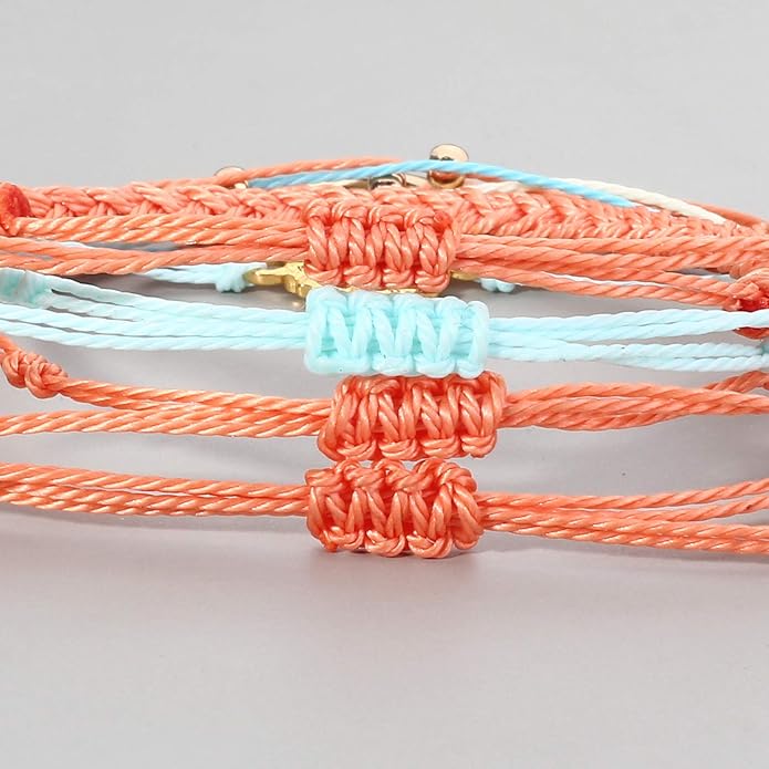 FANCY SHINY Sunflower String Bracelet Boho Braided Rope Wrap Bracelets Cute Summer Beach Surfer Jewelry for Women
