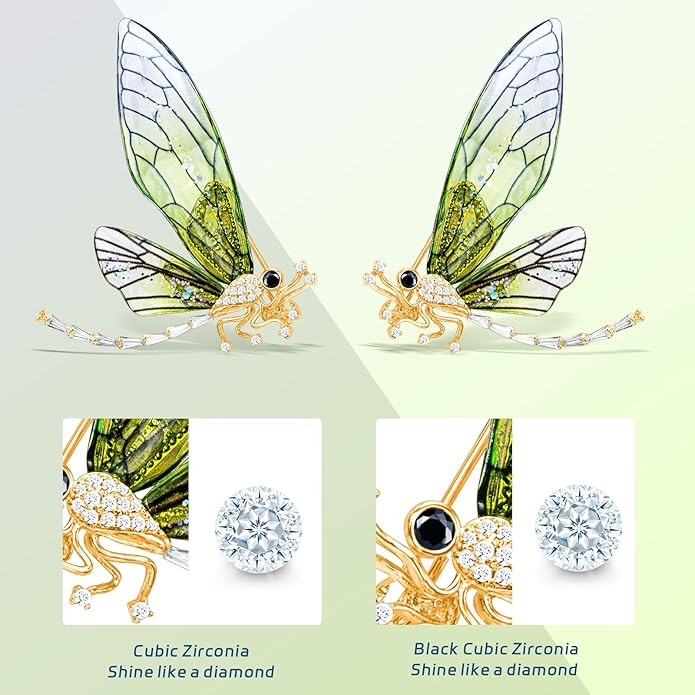 Brooches For Women ,Cubic Zirconia Dragonfly Brooch Pins For Women ,Dragonfly Broach ,Cubic Zirconia Broach