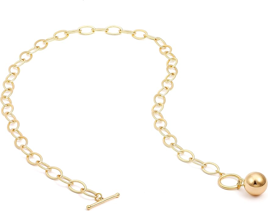 Aobei Pearl 18K Gold Plated Moon Star Lion Evil Eye Love Heart Cross Pendant Necklace Medallion Paperclip Chian Choker Layering Jewery for Women
