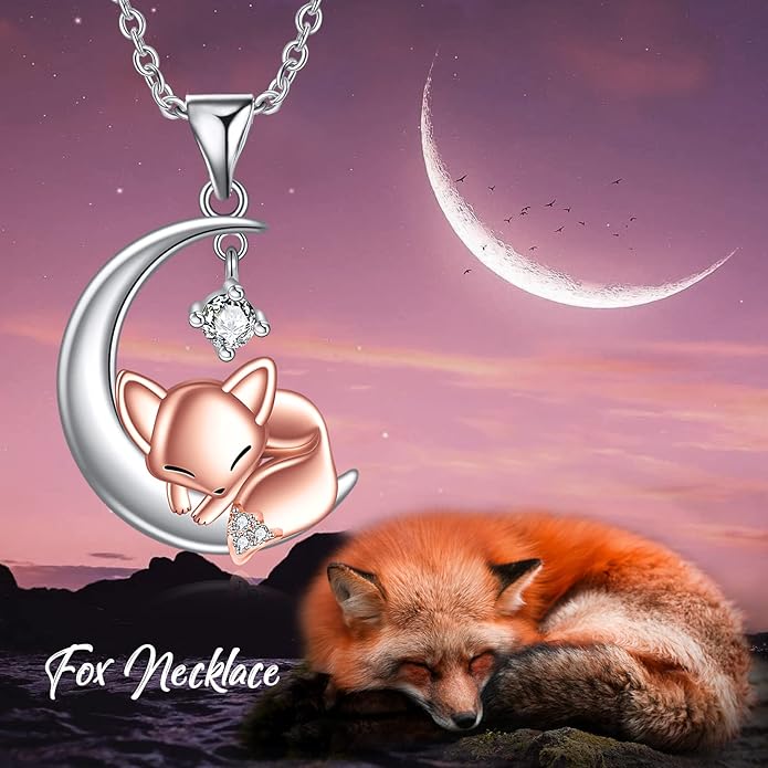 Animal Necklace Cat/Fox/Otter/Sloth/Cow/Highland Cow/Koala Necklace Cute Animal Jewelry Gifts for Women