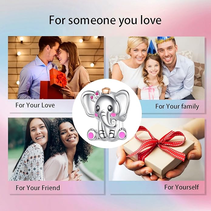 Birthday Fashion Love Heart Dangle Charm 925 Sterling Silver Charms fits Bracelets and Necklace Pendant Bead Charms Jewelry Present for Women Family Friends