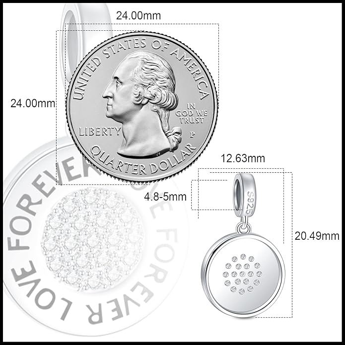 Annmors Personalized Photo Charm for Bracelet Necklaces,925 Sterling Silver Charm Love Heart Shaped Engraved Customize Picture Gift for Birthday Mother's Day Christmas,Bead Charms Jewelry for Women