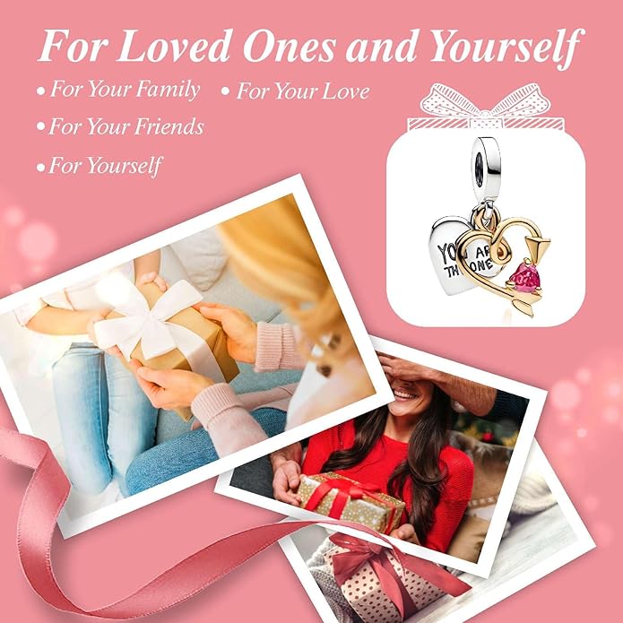 Cute Fashion Heart Charms,S925 Sterling Silver Charm,Bead for Bracelets and Necklaces,For Women Jewelry Present