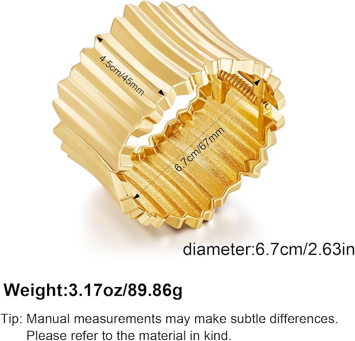 Statement Golden Matte Bracelet for women Minimalist Chunky Brushed Bangle Bracelet Vintage Thick Wide Cuff bracelet Gold Plated Open Cuff Geometric Bracelet