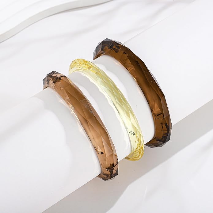 Acrylic Resin Bangles Bracelets for Women Wide Irregular Geometric Wristband Statement Bracelet Punk Chunky Acrylic Resin Bangle