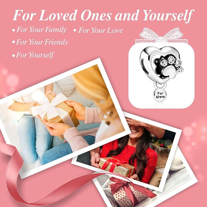 Family Mom Heart Charms 925 Sterling Silver Bead for Bracelets and Necklaces For Women Jewelry Present