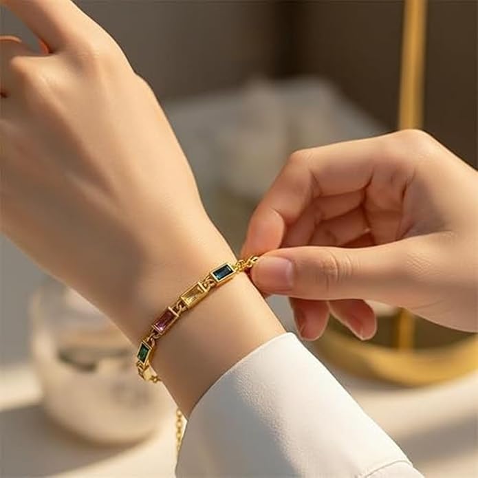 Solza Gold Plated Bracelet for Women – Adjustable Chain Bracelet, Stylish Fashion Jewelry, Non-Tarnish Charm and Rope Design, Elegant Everyday Accessory
