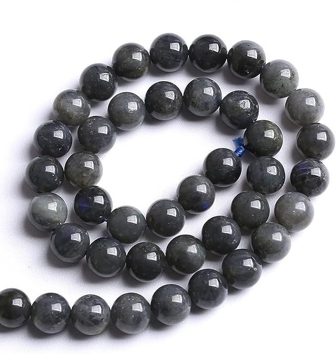 12MM 32PCS Natural Stone Black Labradorite Beads Crystal Loose Beads for Jewelry Making DIY Bracelet