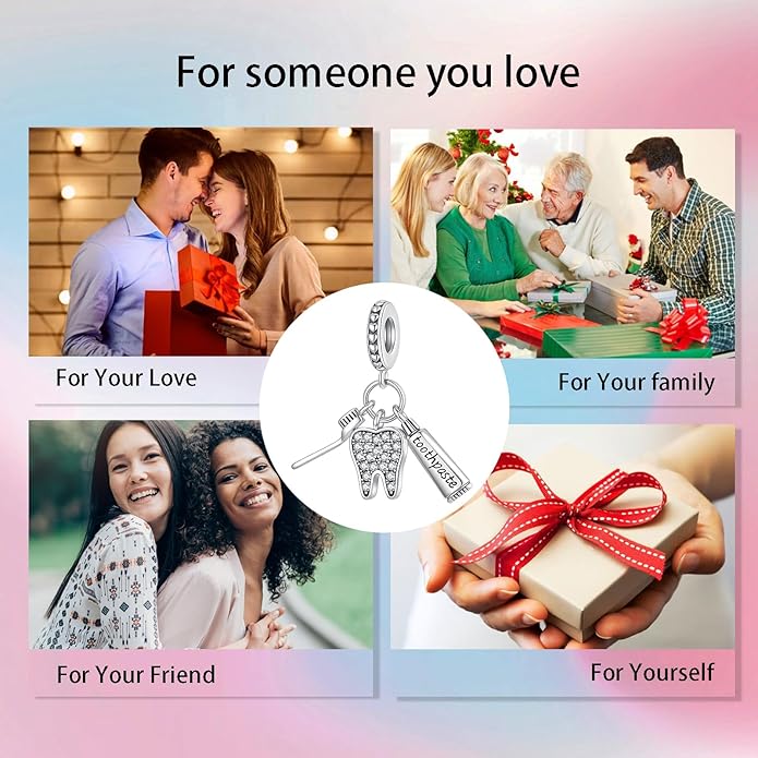 Bible Family Mom Wife Love Heart Dangle Charm 925 Sterling Silver Charms fits Bracelets and Necklace Pendant Bead Charms Jewelry Present for Women Family Friends