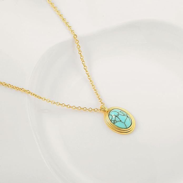Aobei Pearl 18K Gold Plated Moon Star Lion Evil Eye Love Heart Cross Pendant Necklace Medallion Paperclip Chian Choker Layering Jewery for Women
