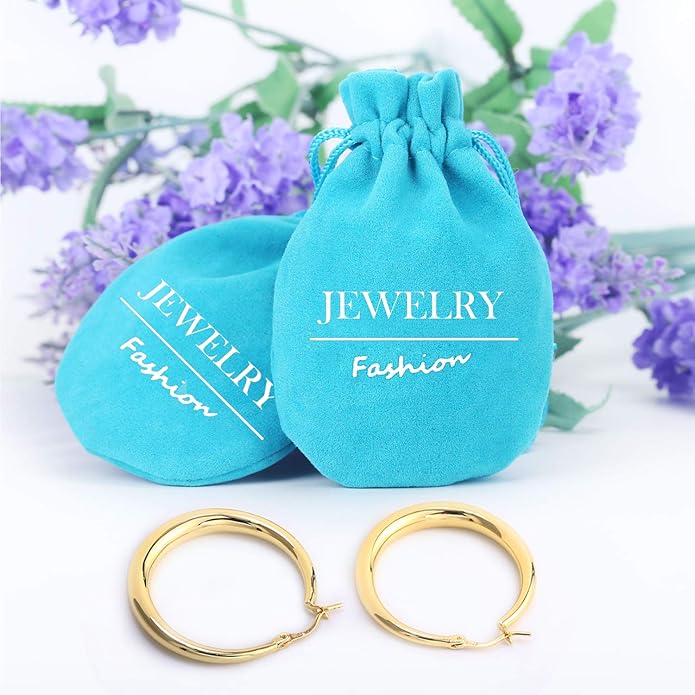 Silver Oval Hoop Earrings Hypoallergenic 14K Gold Plated Sterling Silver Lightweight Oval Hoop Earrings for Women Gilrs