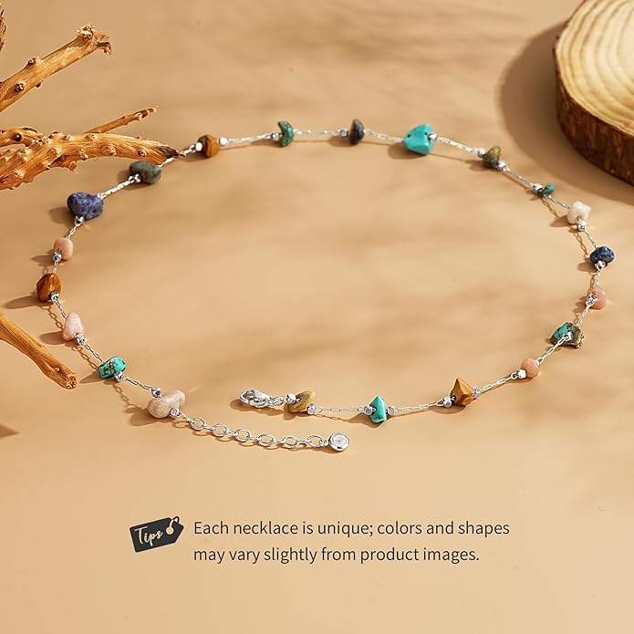Created Turquoise Necklace for Women 14K Gold Plated Beaded Heart Choker Boho Necklaces Handmade Beach Summer Everyday Western Jewelry Gifts