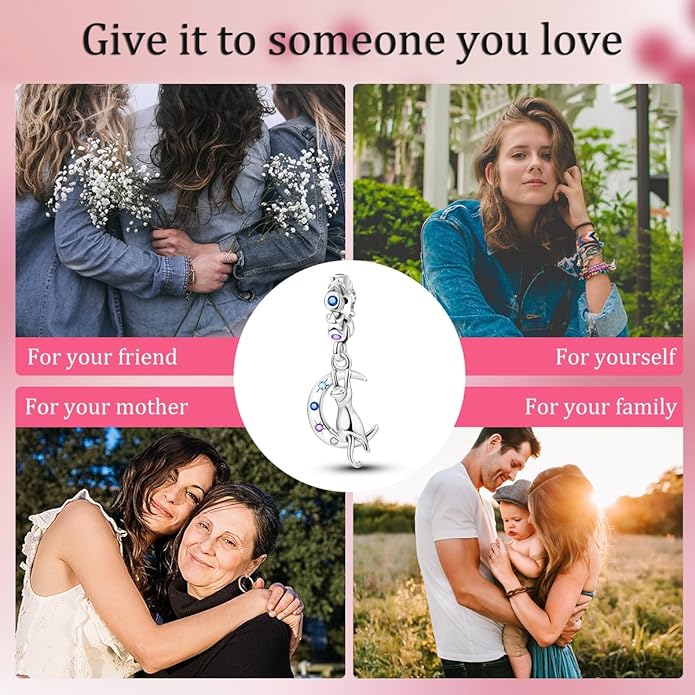 MULA 925 Sterling Silver Charms for Bracelets and Necklaces Family Letters Dangle Pendants Airplane Travel Beads Family Tree Jewelry Charms for Women