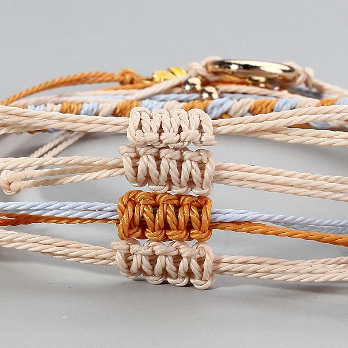 FANCY SHINY Sunflower String Bracelet Boho Braided Rope Wrap Bracelets Cute Summer Beach Surfer Jewelry for Women