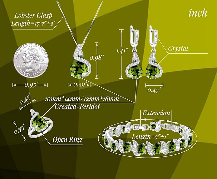 GZWHD Jewelry Set for Women Water Drop Cubic Zirconia Artificial Crystal Earrings Pendant Necklace Open Ring Tennis Bracelet Wedding Anniversary Birthday Engagement Gift for Bridesmaid Wife Girlfriend Friend