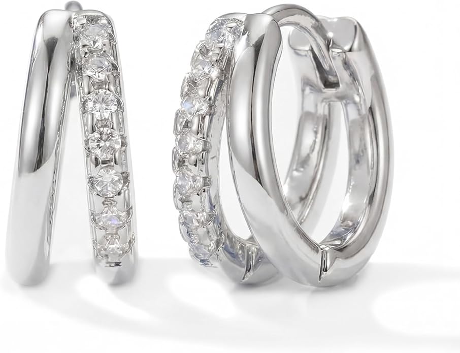Gold Hoop Earrings for Women,14K Gold Plated Huggie Hoop Earrings for Gift
