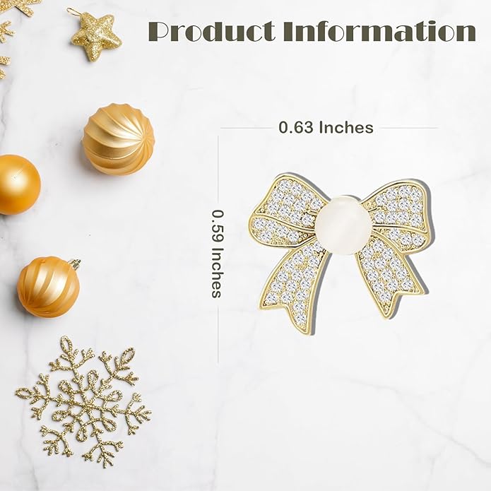 Pearl Flower Brooch for Women - Gold Plated Pearl Flower Pin Rhinestone Buttons Lapel Pin Jewelry - Valentine's Day Gift
