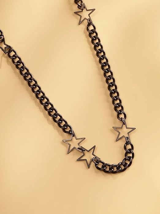 Sacina Gothic Punk Star Necklace, Star Choker, Emo Punk Grunge Y2k Necklace, Y2k Jewelry, Christmas Jewelry Gift For Women