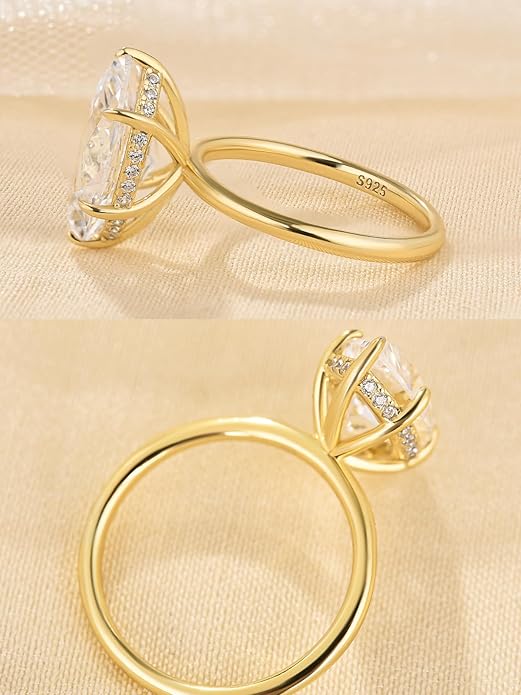 3.5CT Marquise Cut Engagement Ring, AAAAA Grade Cubic Zirconia Promise Ring for Women, S925 Silver Bridal Wedding Jewelry