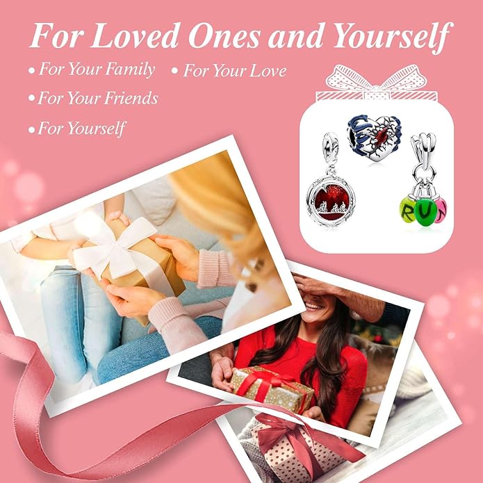 Cute Fashion Heart Charms,S925 Sterling Silver Charm,Bead for Bracelets and Necklaces,For Women Jewelry Present