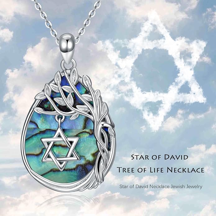 Jewish Jewelry Tree of Life Necklace 925 Jewish Sterling Silver Pendant Necklace Women Gift
