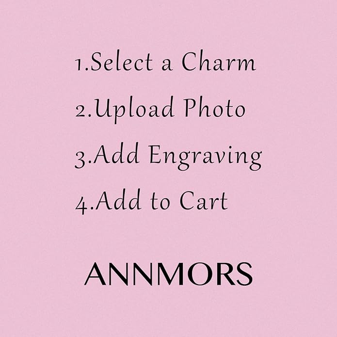 Annmors Personalized Photo Charm for Bracelet Necklaces,925 Sterling Silver Charm Love Heart Shaped Engraved Customize Picture Gift for Birthday Mother's Day Christmas,Bead Charms Jewelry for Women