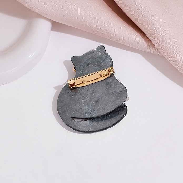 Cat Brooch Pin for Women Acrylic Lovely Cat Brooch for Clothes Bags Backpacks Animal Brooch Pin Accessory Gift