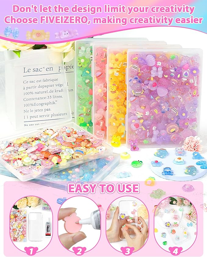 100PCS FIVEIZERO Cute Slime Charms Bulk Set – Kawaii Flatback Resin Charms for Crafts, Mini Decoden Acrylic Embellishments for Phone Junk Cases, Scrapbooking & DIY Decoration (Multicolor)