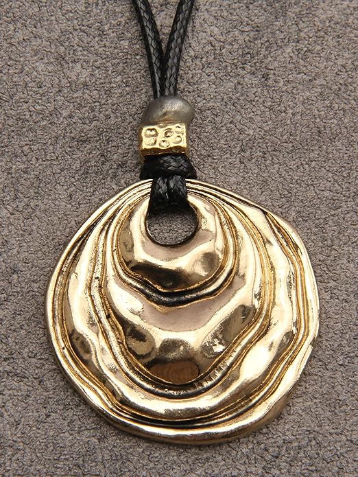 GelConnie Boho Necklaces for Women Vintage Silver Circles Long Pendant Necklace Cowgirl Sweater Necklace Adjustable Leather Choker Necklace for Women