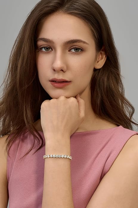 14K Gold Filled Tennis Bracelet for Women-3mm,4mm 5mm CZ Stone Classic Gold Bracelet for Women, Valentines, Mothers, Christmas Jewelry Gift for Women