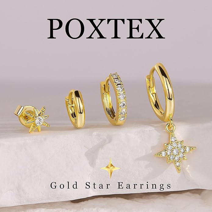 Small Gold Huggie Hoop Earrings Set for Women Men Hypoallergenic 14K Plated Stack Cartilage Earrings, Multiple Piercing Lightweight Mini Thin Cute Dainty Trendy Jewelry Set Christmas Gifts for Women