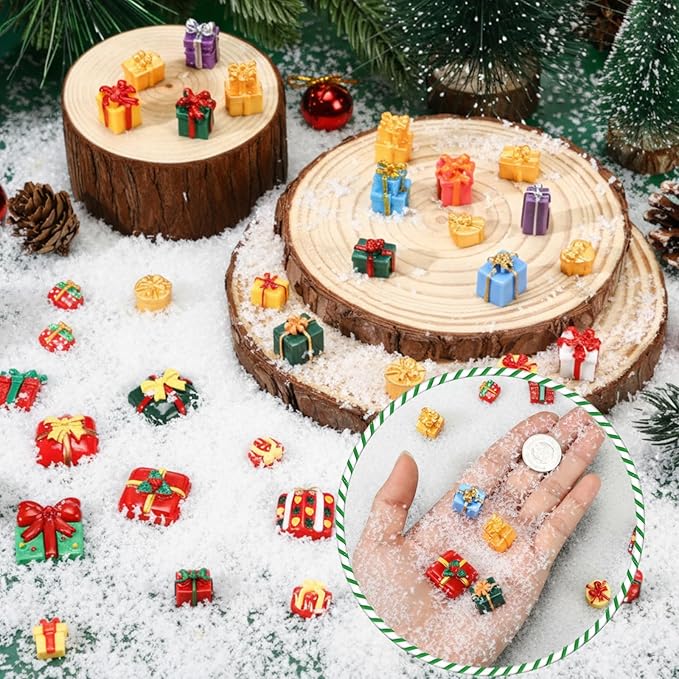 Giegxin 40 Pcs Valentine's Day Resin Charm Gift Boxes Multicolor Miniature Flat Back Cabochon Accessories Cute Embellishments Bulk for Valentines Decoration Jewelry Cellphone Case Scrapbooking DIY
