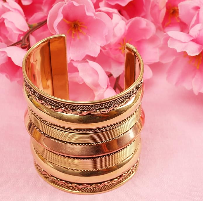 Touchstone Indian Bollywood Handcrafted Slip In Easy To Wear Stylish Wrist Enhancer Designer Broad Jewelry Cuff Bracelet For Women and Men.
