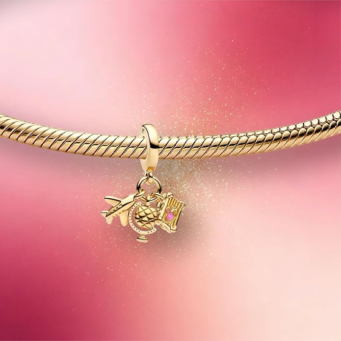 Gold Heart Family Charms Bead for Bracelets and Necklaces Jewelry Charm for Women Valentine Mother's Day