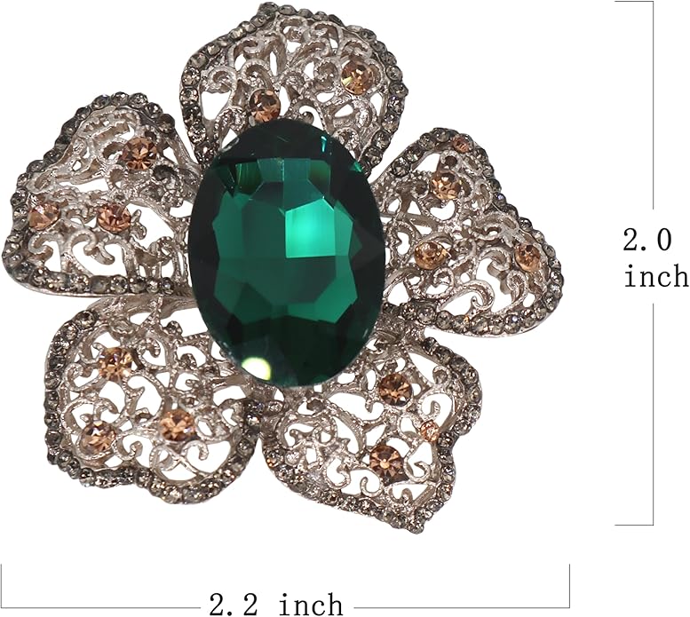 Brooch Pins for Women Girls Fashion Flower Crystal Rhinestone Pearl Jewelry