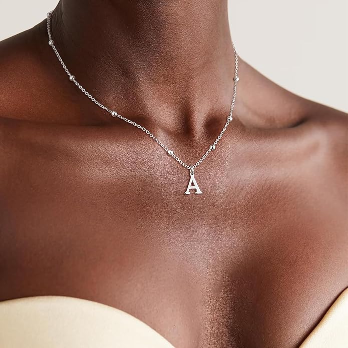 Valentines Gifts for Her Women - Initial Necklaces for Women Dainty 14k Gold Plated A-Z Letter Pendant Name Necklaces Cute Charm Choker Fashion Accessories Non Tarnish Trendy Jewelry Gift