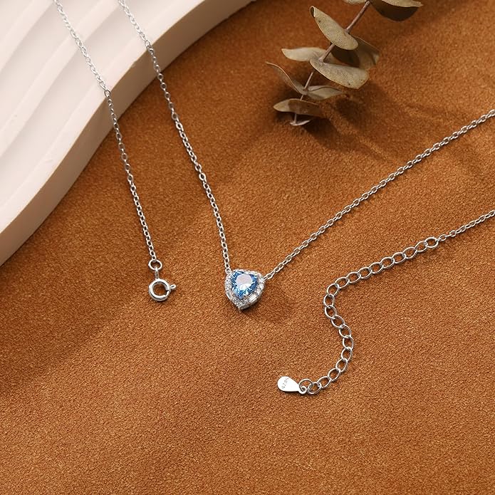 LOVECOM Valentines Gifts S925 Sterling Silver Heart Necklace for Women Dainty 14k Gold Plated CZ Infinity Double Cross Star Pendant Choker Necklaces Trendy Bead Chain Jewelry Gifts for Mom Daughter