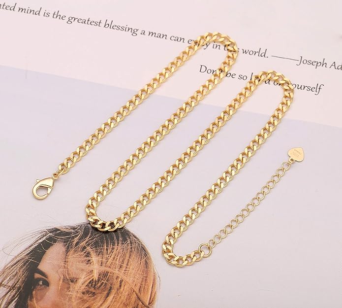 Aobei Pearl 18K Gold Plated Paperclip Chain Choker Satellite Chain Freshwater Cultured Biwa Pearl Pendant Necklace Dainty Jewelry for Women