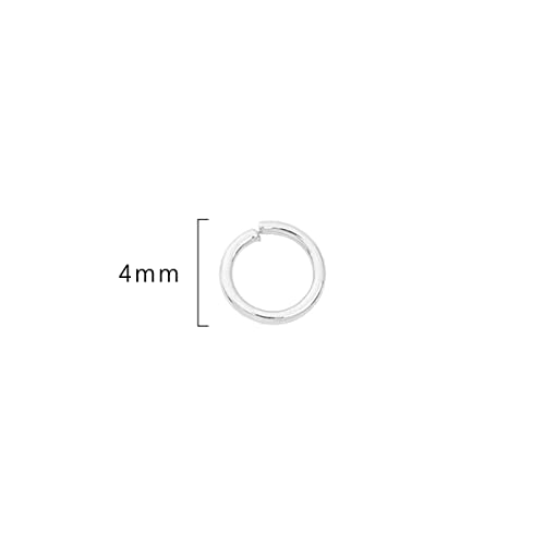 BEADIA Silver Plated Jump Rings Non Tarnish 4mm 900pcs for Jewelry Making Findings - color: Silver, size: 0.5x4mm