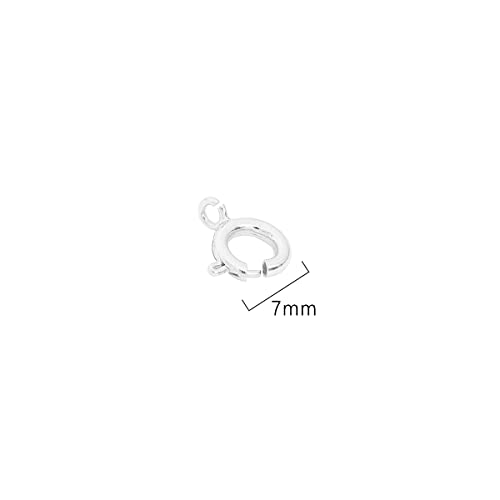 BEADIA Silver Plated Spring Clasps Non Tarnish 7mm 20pcs for Jewelry Making Findings - color: Spring Clasps Silver, size: 7mm