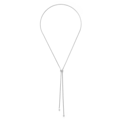 Gold Silver Necklace for Women Y Chain Adjustable Gold Long Necklaces Fashion Dainty Jewelry - color: silver A