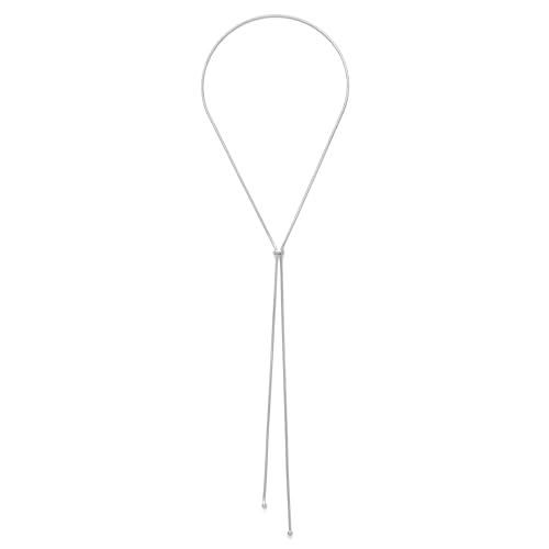 Gold Silver Necklace for Women Y Chain Adjustable Gold Long Necklaces Fashion Dainty Jewelry - color: silver C